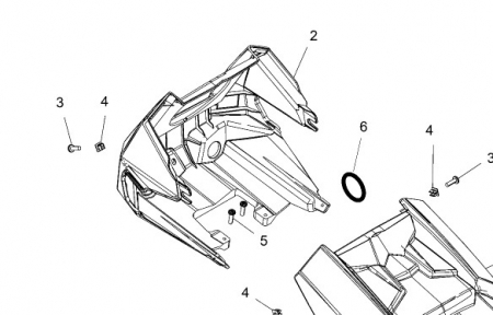 POD-HDLT REAR W/KSTN CUT BLK 5453656-070