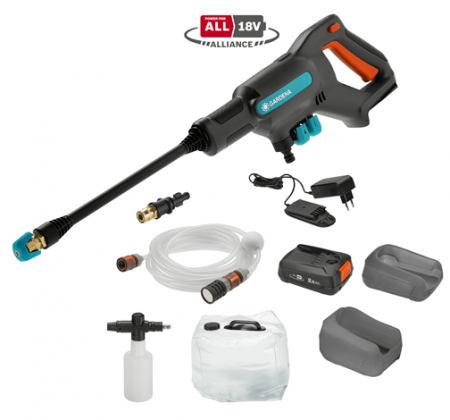 AKKUPAINEPESURI GARDENA AQUACLEAN 24/18V P4A SET SÄILIÖLLÄ 9704906-01